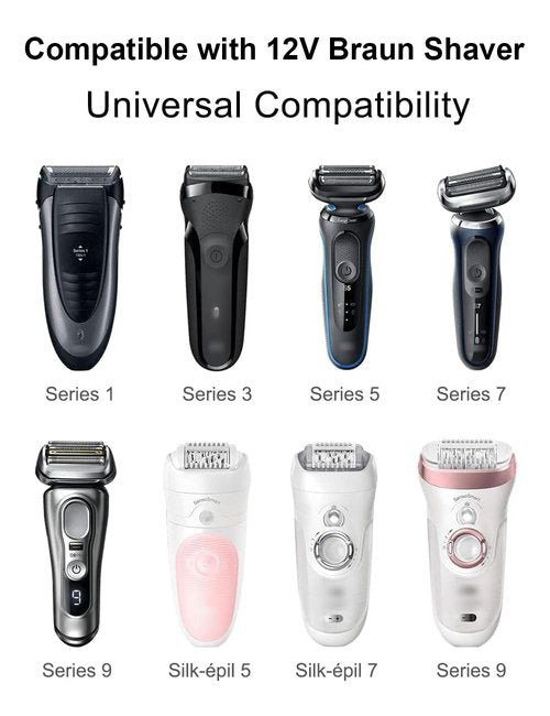 IBERLS 12V Charger Compatible with Braun Shaver and Silk-épil Series 9 7 5 3 1, Series 3, Series 5, Series 7, Series 9 3040s 5018s 7865cc 9290cc, S9 S7 S5 S3 S1, Replacement Charging Power Cord 5FT