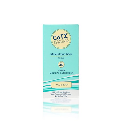 CoTZ Mineral Sunscreen Stick SPF 45 - Water Resistant Zinc Oxide Formula | Broad Spectrum Protection | 1 oz / 30 g
