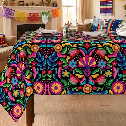 Mexico Tablecloth 60x120 Inch Rectangular Seasonal Fiesta Decor - Halloween, Cinco de Mayo