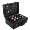 Kinglioncase Barber Case Clipper Bag Black, Hair Kit Tool Box Aluminum Organizer with Portable Handle and Secure Numlock for Scissors, Clippers, Barber Supplies 15.8" x 11" x 6.5"
