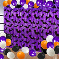 Halloween Purple Fringe Curtain with Bat Decorations - 2 Pack, 3.3 x 6.6 ft