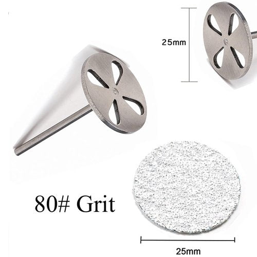 100pcs Sandpaper Disc and 1pcs Metal Bit, 3/32 Shank Replaceable Pedicure Sanding Disc Bit for Dead Skin Callus Removal Electric Foot File Tools (White/80# (Coarse))