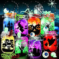 Halloween Mason Jar Craft Kit for Kids - 8 Pack DIY Decorations & Party Favors