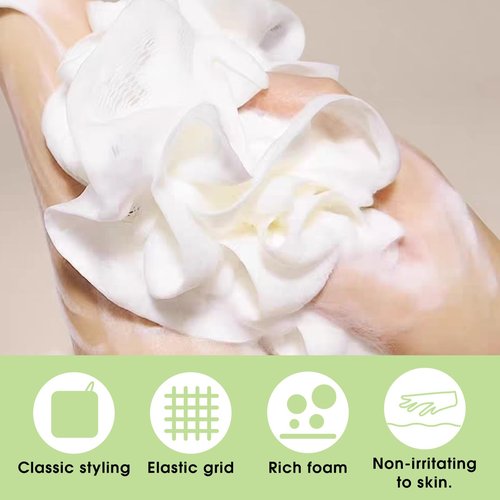 GEDEUBAN 2 PCS Bar Soap Loofah, 2 in 1 Loofah Pouch Washcloth for Cleansing and Smooth Skin