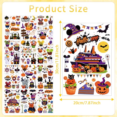 12 Sheet Halloween Window Clings - Festive Decor for Glass Surfaces