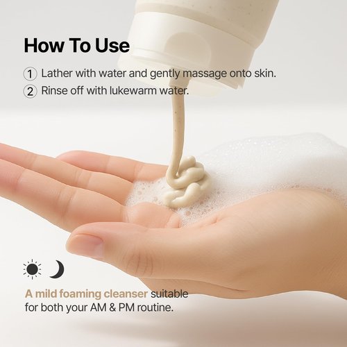 MIDHA RICE BRAN SCRUB FOAM 5.07fl.oz/150ml, Deep Cleansing, Pore-Purifying, Gentle Exfoliating – Soft Micro-Foam Face Wash with Balanced pH & Hydrating, Nourishing Care