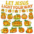 Christian Halloween Decorations Banner Set with Cross & Pumpkin Quotes