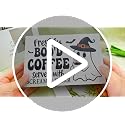 Halloween Ghost Coffee Bar Sign - Wooden Kitchen Decor for Halloween