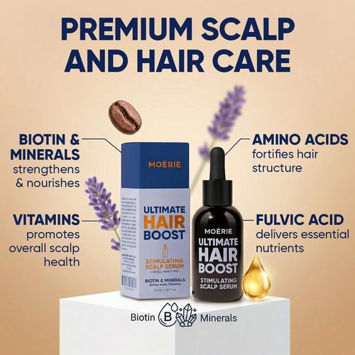 MOERIE Ultimate Hair Growth Serum - Natural Regrowth & Thickening Treatment for Women | 1.69 fl oz / 50 ml