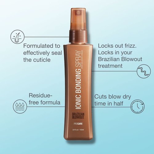 Brazilian Blowout Ionic Bonding Spray - Nourishing Hair Treatment | 3.4 Fl Oz