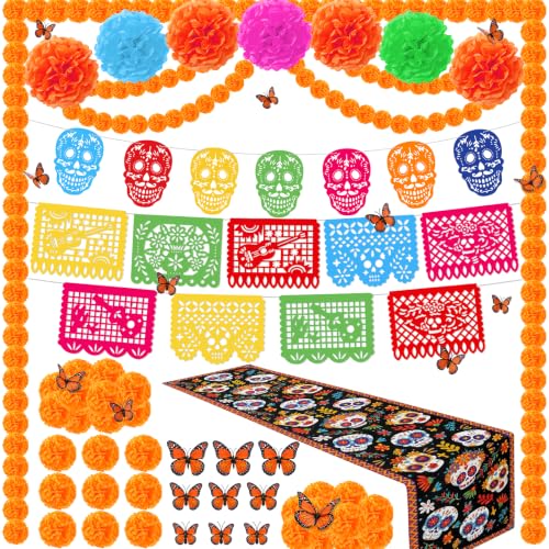 124-Piece Día de los Muertos Decorations Ofrenda Set - Day of the Dead Festive Decor