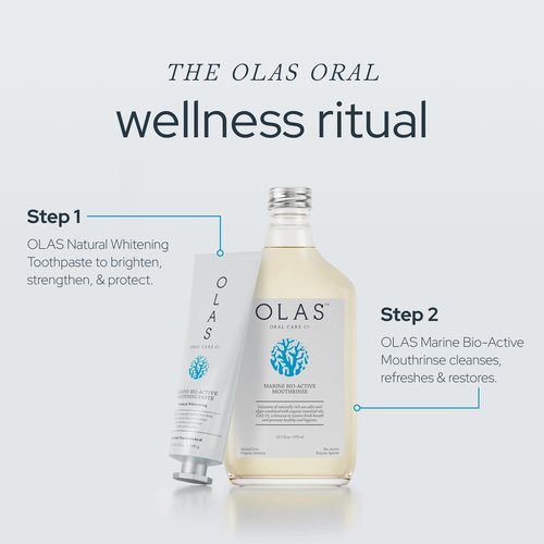 Olas Alcohol Free Mouthwash & Oral Rinse - Marine Bio-Active Mouth Rinse With Essential Oils & Antioxidants for a Healthy Oral Microbiome - Fluoride Free Natural Mouthwash (500 ml)