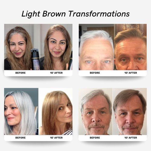 Polar Haircare - Dye Shampoo for Gray Hair | Natural Vegan Light Brown Color - 6.76 Fl Oz