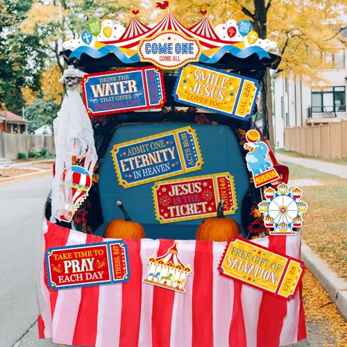 Religious Trunk or Treat Car Decorations Set - Carnival Faith Theme, 13 Pieces