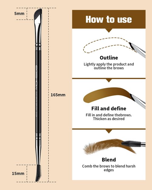 EIGSHOW Dual-Ended Precision Eyebrow Brush & Comb - Professional Eye Makeup Tool for Perfect Brows & Liner
