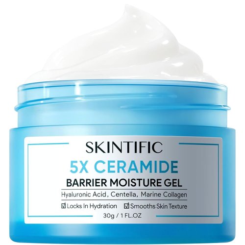 SKINTIFIC Face Moisturizer - 5X Ceramides & Hyaluronic Acid for Sensitive/Oily Skin | 30g/1 fl. oz