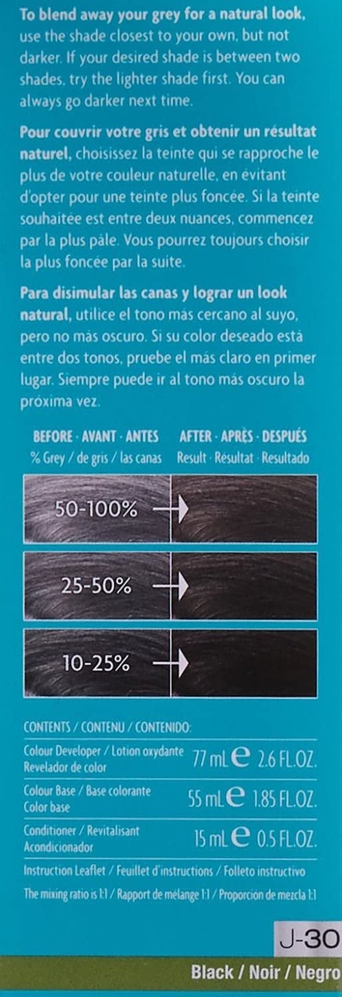 Just 5 Women's Hair Color, Black, J-30 (3 Pack)