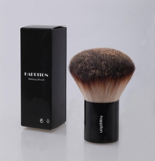 HAPPITON Kabuki Face Brush for Powder Foundation & Blush Blending & Buffing with Aluminum Handle