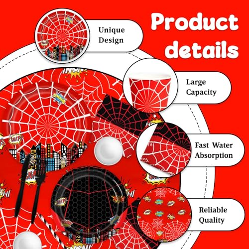 Spider Web Party Supplies Kit for 20 Guests - Halloween & Birthday Decor