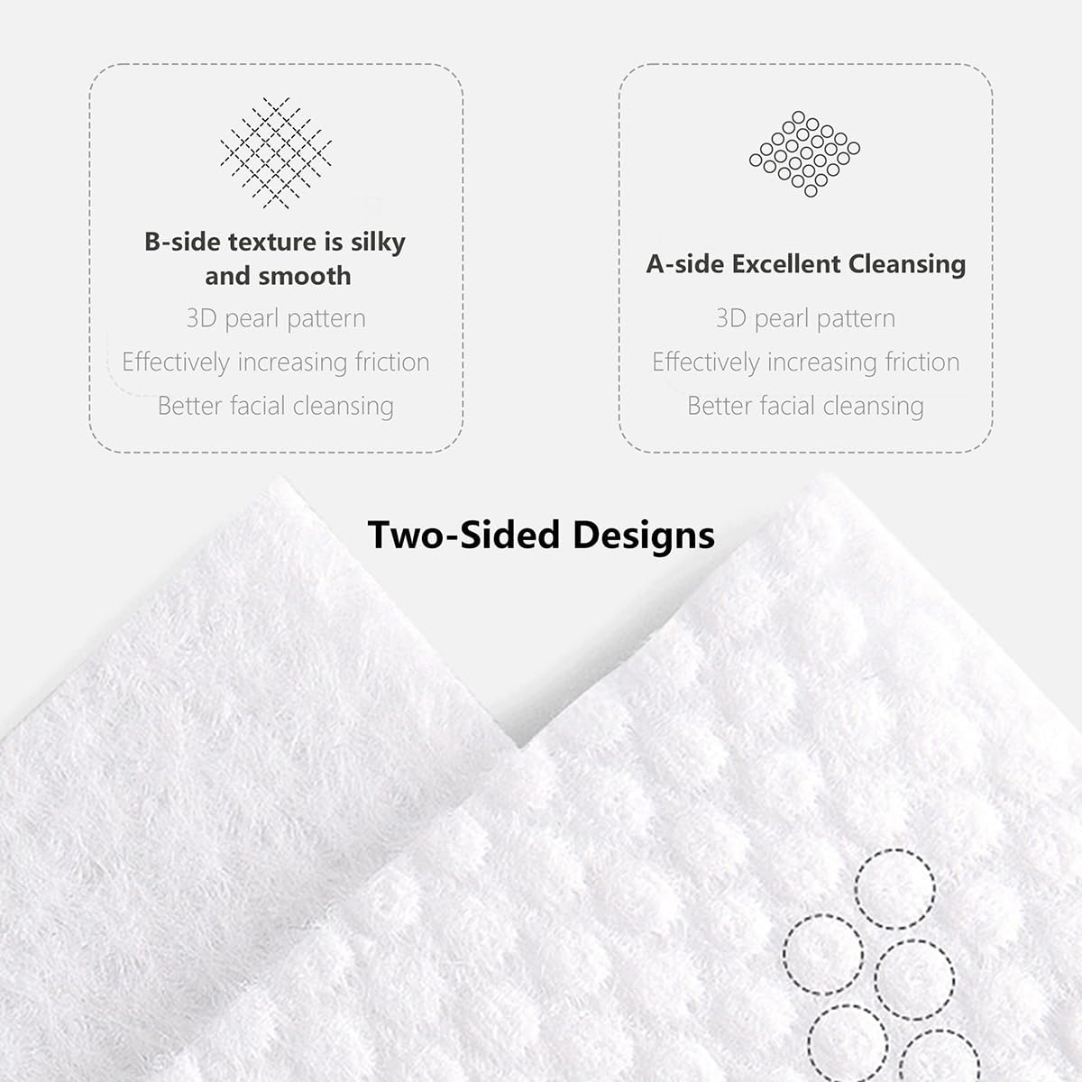 vuacepe Face Towels Disposable Cotton Facial Towels, 100 Count Biodegradable Soft Dry Facial Tissue, Drying Tissue for Skin Care, Makeup Remover, Disposable Face Cloths for Washing
