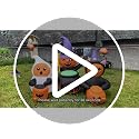 Halloween Inflatable Pumpkin Trio 7FT Yard Decoration with LED Lights - Costume Party Scene