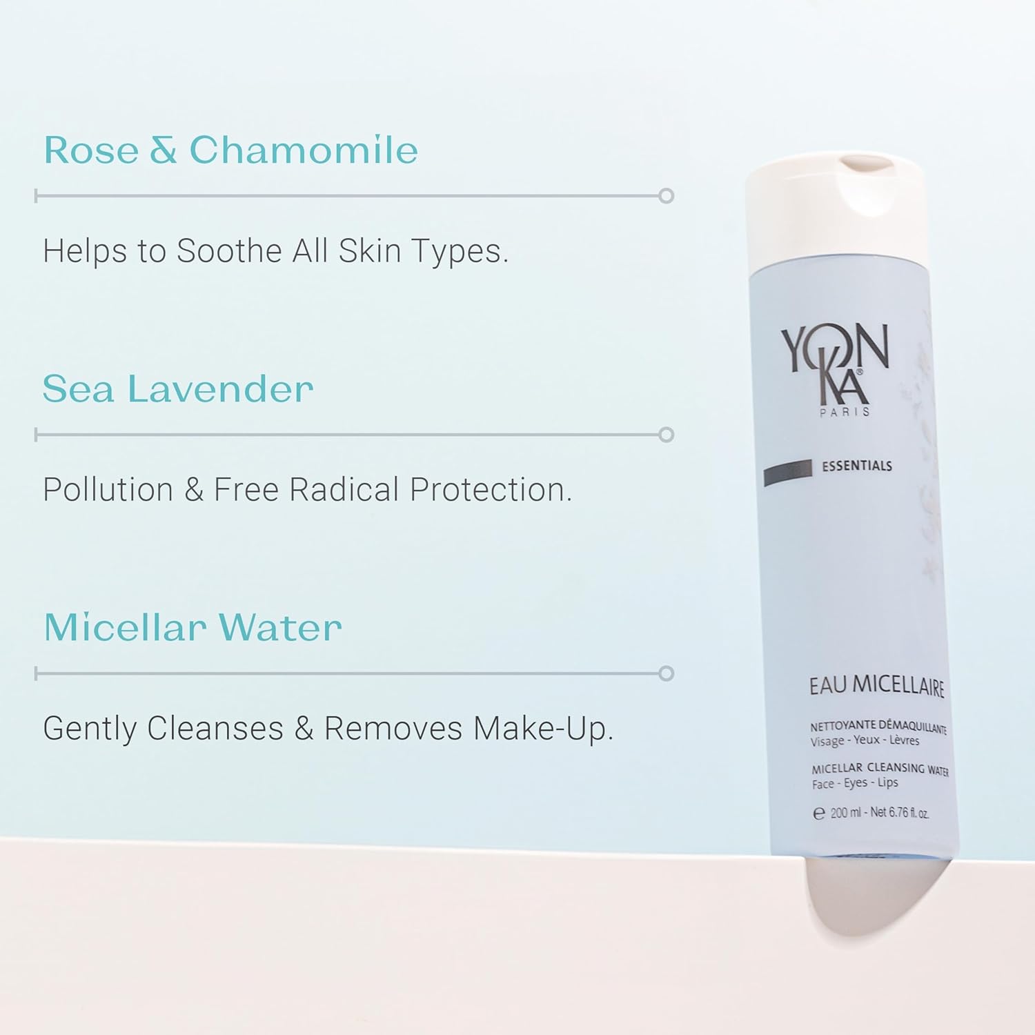 Yon-Ka Micellar Water - Gentle Makeup Remover & Face Wash for Hydration | Paraben-Free
