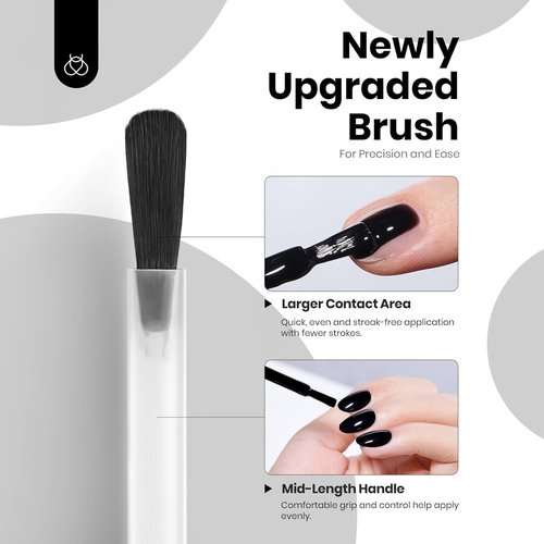 Beetles Black White Gel Polish Kit - 2 Colors Hema Free Soak Off UV Gel Polish Set Same Color Same Bottle Design Manicure Salon DIY at Home for Women