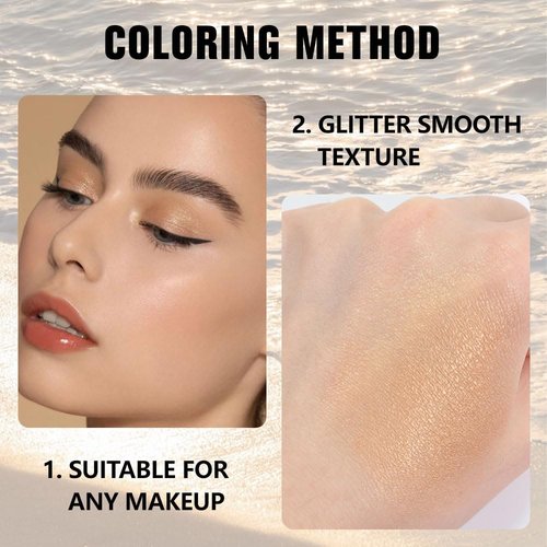 Evpct Gold Single Eye Shadow Palette - High Pigment Shimmer & Glitter for Mature Skin | Bronze & Copper Tones