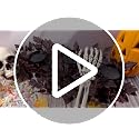 Halloween Centerpieces for Tables - Autumn Fall Decor with Candlesticks & Black Leaves
