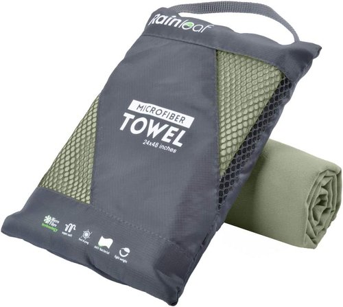 Rainleaf Microfiber Towel - Quick Dry, Super Absorbent, Ultra Compact | Ideal for Travel, Gym, Camping, Beach