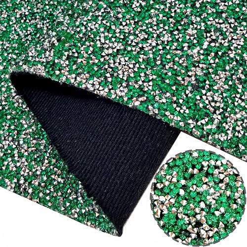 Green Glitter Rhinestone Table Mat 12x18 Inch Luxury Bling Crystal Placemat - Variation 8