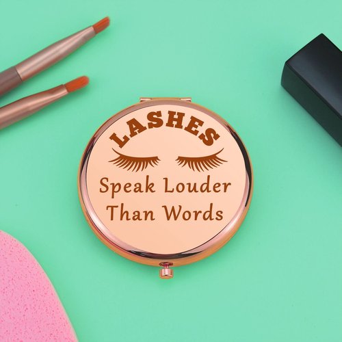Lash Artist Gift Lash Tech Gifts Compact Mirror for Lash Technician Eyelashes Artist Gift Beautician Gifts Funny Presents for Women Folding Makeup Mirror for Best Friend Graduation Birthday