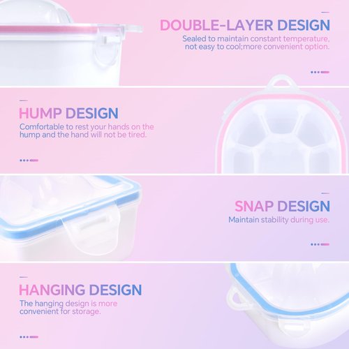 Rolabling Nail Soaking Bowl Set 2PCS Nail Soak Off Bowl with 5PCS Acrylic Sticks Nail Cuticle Pusher Manicure Remover Tool Kit (7, Blue)