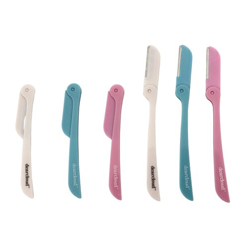 dearcloud Pastel Clouds Folding Dermaplane Razors – Set of 6 – Flawless Facial Hair Remover, Dermaplane Razor for Women Face & Exfoliation Tool (Pastel Clouds Folding)