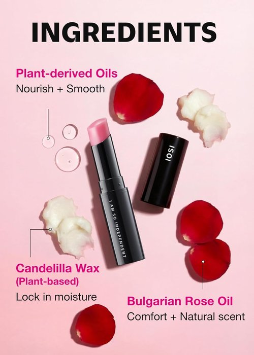 ISOI Bulgarian Rose Lip Treatment Balm - Hydrating Tinted Lip Balm for Dry Lips | Baby Pink (0.18 oz, 5g)