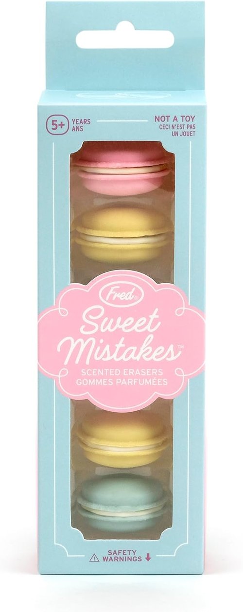 Genuine Fred Macaron Erasers Set - Scented Fun for School, Home & Office | Set of 6