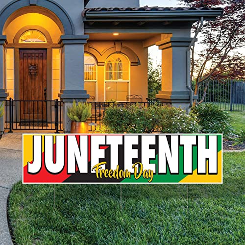 Juneteenth Yard Sign - Jumbo Outdoor Lawn Decor with Metal Stakes