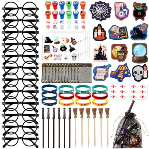 Wizard Party Favors Set with Wands Stickers Notebooks & Accessories - Bulk 96 Pieces