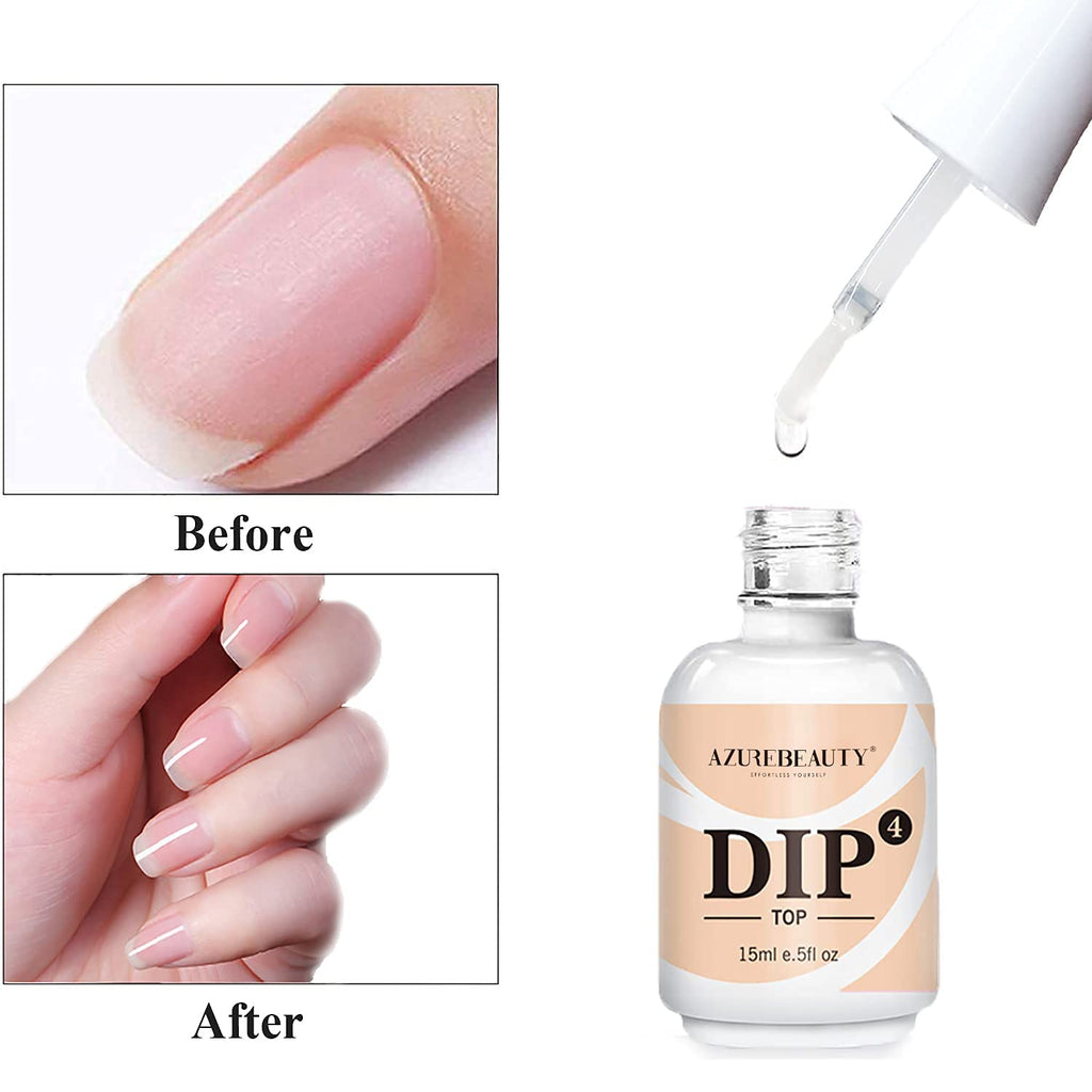 AZUREBEAUTY Dip Powder Top Coat - 15 ml for Perfect French Nails | Ideal for DIY Salon Manicure