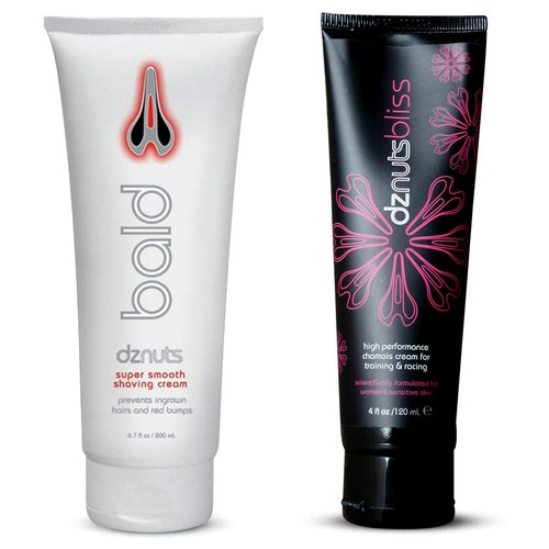 dznuts - Women’s Bliss Chamois with dznuts Bald Super Smooth Shaving Lotion - Prevents Razor Burns, Ingrown Hairs, Cooled and Moisturized Skin