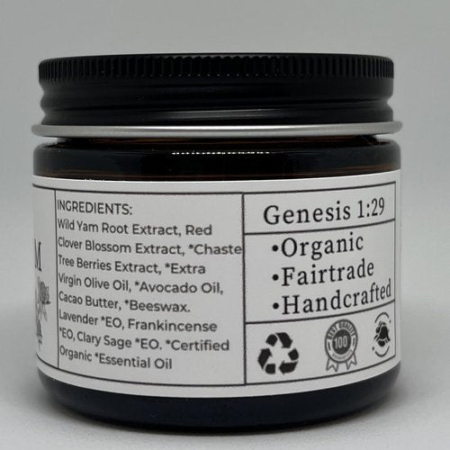 Faith and Grace Organics Wild Yam Cream for Women, Organic Hormone Balancing, PMS, Menopause & Perimenopause- 2 oz