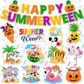 Colorful Summerween Party Decorations Set with Banner & Hanging Swirls