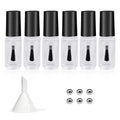 Agidea Empty Nail Polish Bottles with Round Paddle Brush 5ML, 6PCS Small Empty Glass Refillable Nail Polish Containers with Mixing Balls & Funnels (Matte Black)