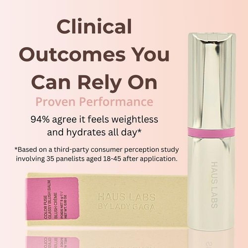Haus Labs Color Fuse Longwear Hydrating Glassy Lip + Cheek Blush Balm Stick - Glassy Lilac