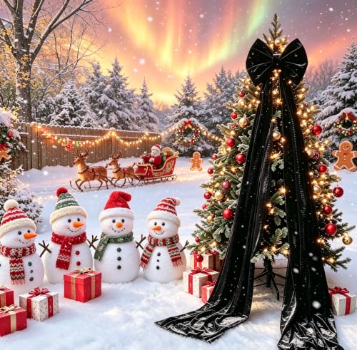 Halloween Decorations Big Black Bow - Christmas Tree Topper