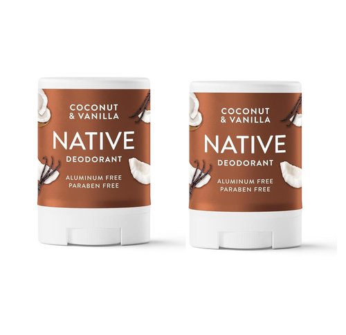 Native Deodorant - Aluminum Free Coconut & Vanilla Scent | Travel Size 0.5oz (Pack of 4)