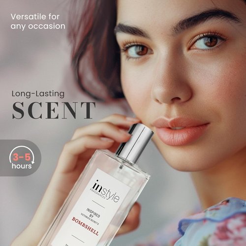 Instyle Fragrances | Women's Eau de Toilette Inspired by Victoria's Secret Bombshell - Vegan & Paraben-Free, 3.4 Fl Oz