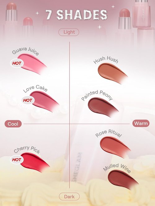 SheGlam Buttery Bliss Blush Stick - Creamy Cherry Pick Color for Flawless Cheeks