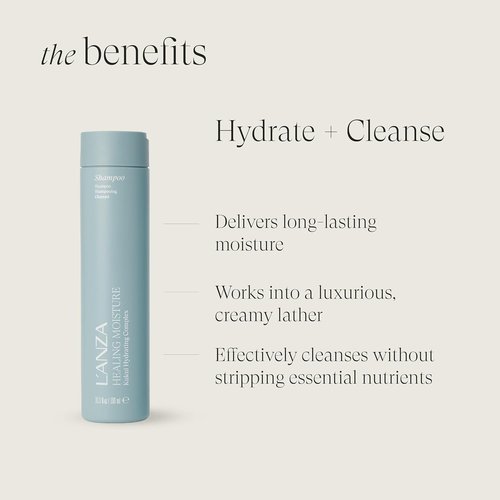 L'ANZA Healing Moisture Shampoo - Deep Hydration & Anti-Frizz Formula for Damaged Hair | Color Safe, Sulfate Free