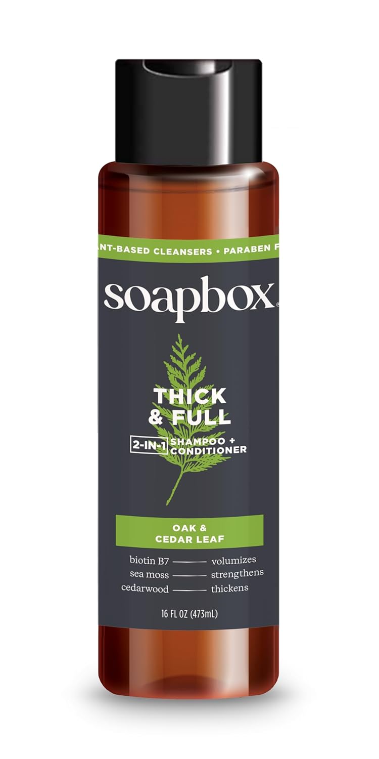 Soapbox Men's 2-in-1 Shampoo and Conditioner - Natural Oak & Cedar Leaf, 16oz